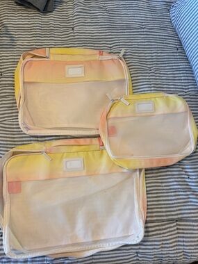 Calpak Sorbet Travel Packing Cubes Set of 3 - Yellow & Peach